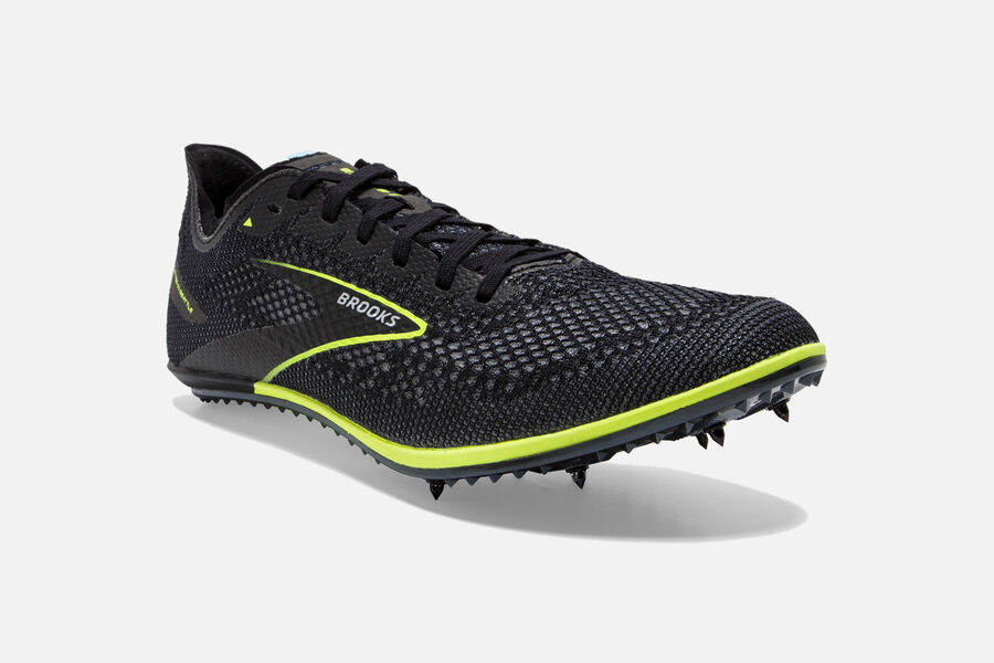 Brooks Elmn8 V8 Spikes Loopschoenen Heren - Zwart/Groen - 970485NZK